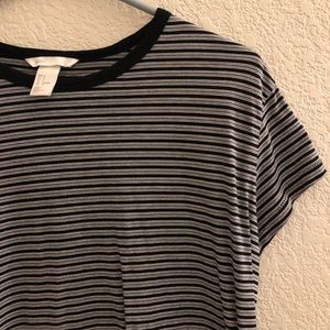 Black and white striped crop top